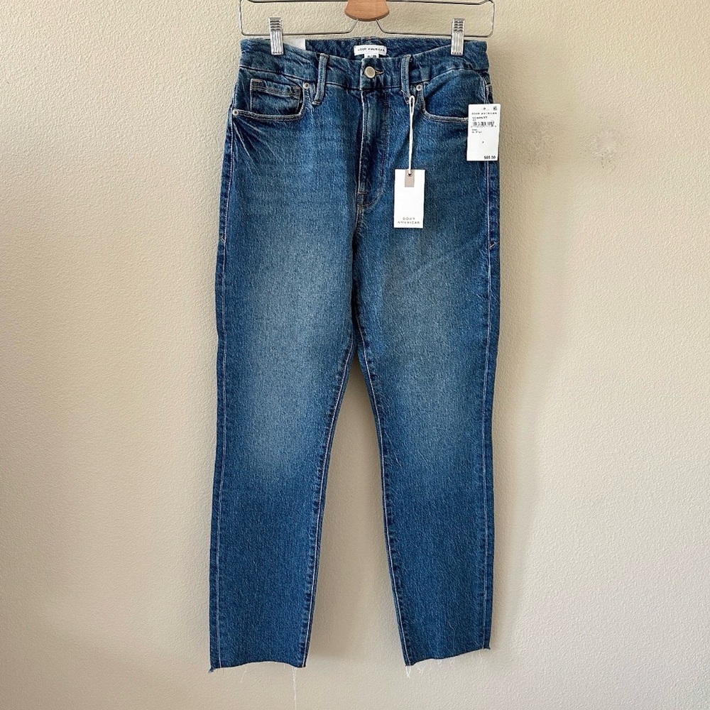 Good American Good Classic Raw Hem Jeans NWT Size 28